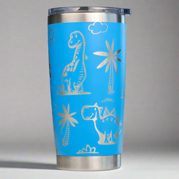 Dinosaur Full Wrap Custom Engraved 20 oz Tumbler