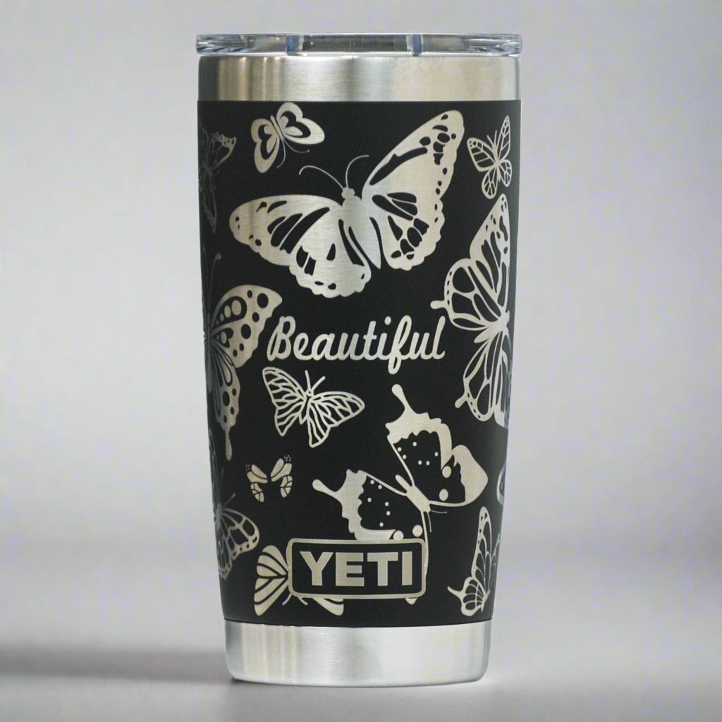 Butterfly Full Wrap Custom Engraved 20 oz Tumbler