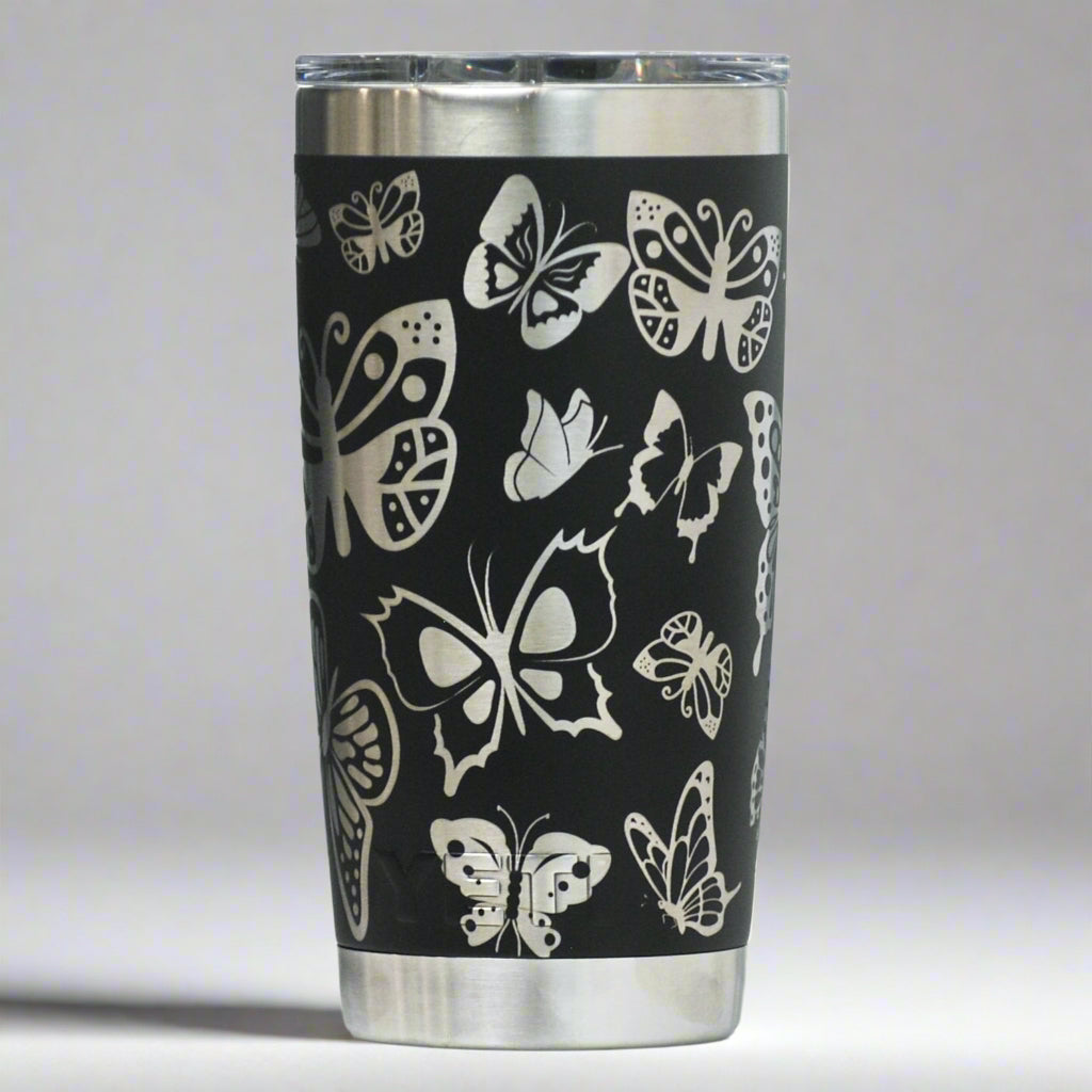 Butterfly Full Wrap Custom Engraved 20 oz Tumbler