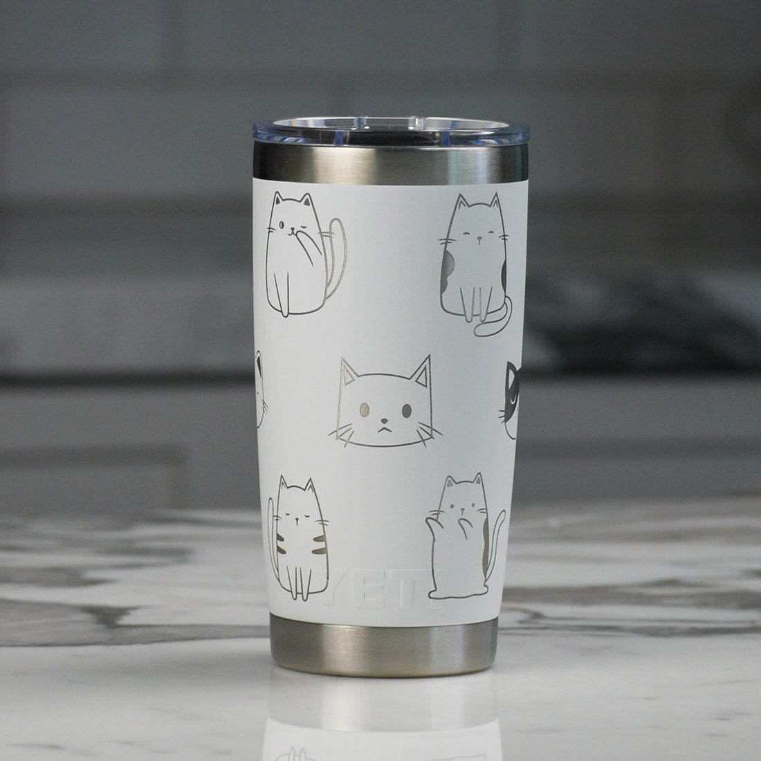 Cute Cats Full Wrap Custom Engraved 20 oz Tumbler
