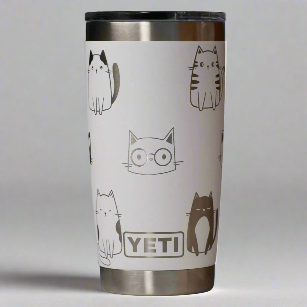 Cute Cats Full Wrap Custom Engraved 20 oz Tumbler