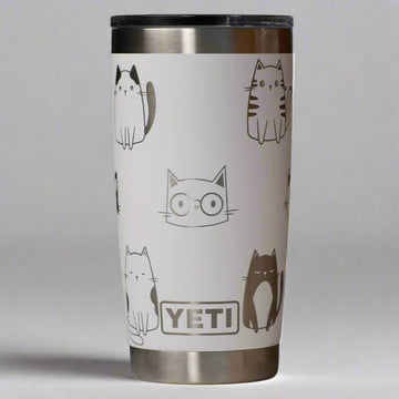 Cute Cats Full Wrap Custom Engraved 20 oz Tumbler