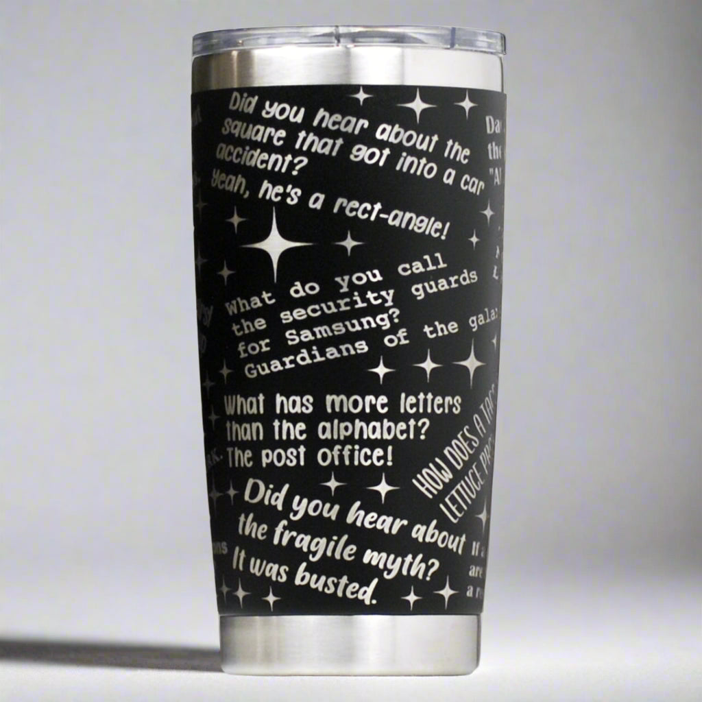Dad Jokes Full Wrap Custom Engraved 20 oz Tumbler