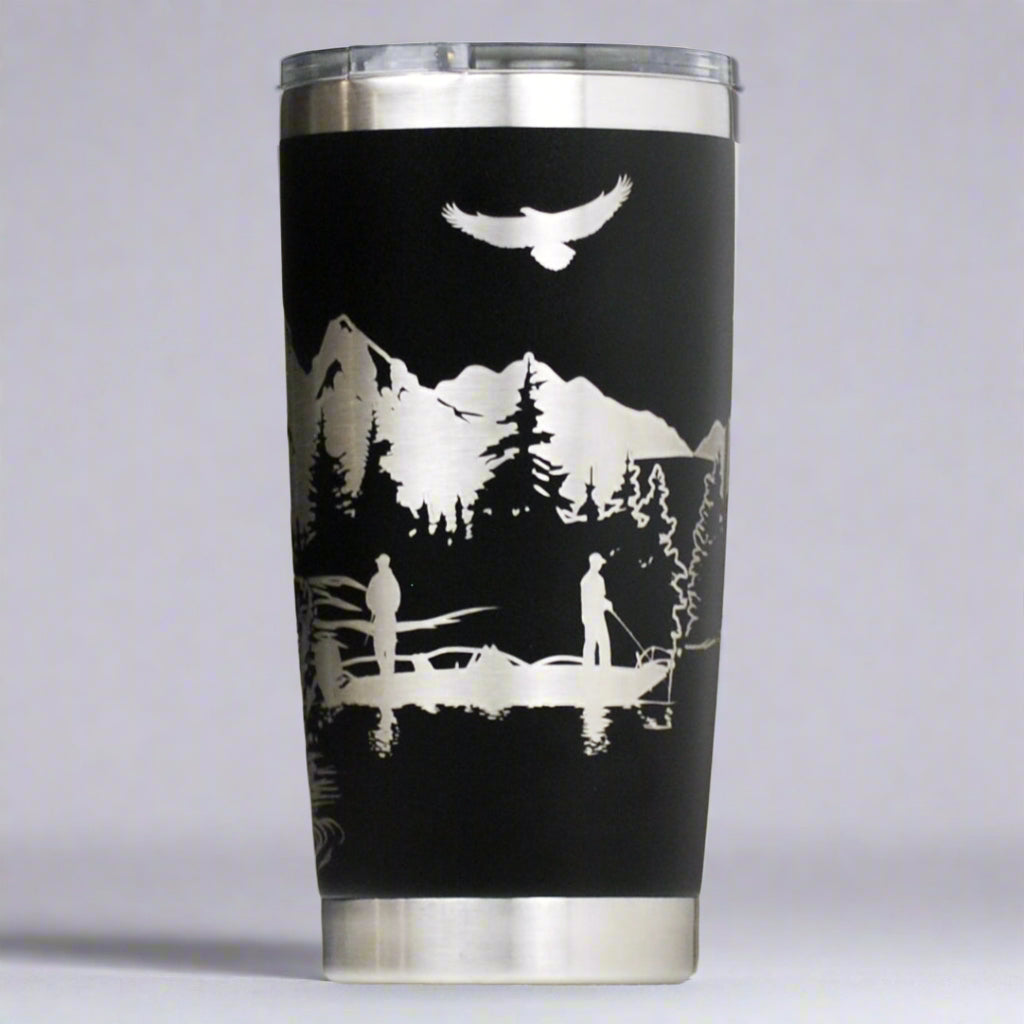 Gone Fishing Full Wrap Custom Engraved 20 oz Tumbler