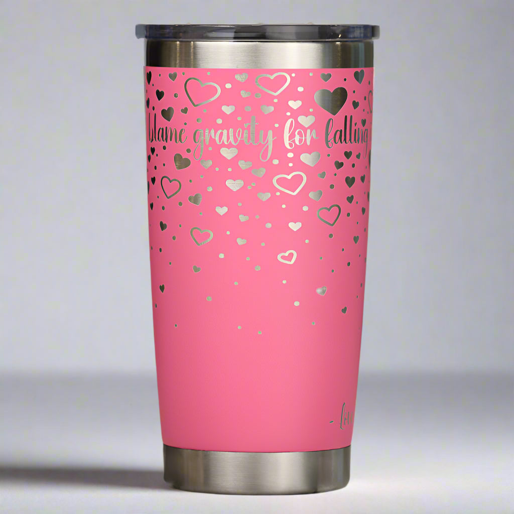Valentine's Hearts Full Wrap Custom Engraved 20 oz Tumbler