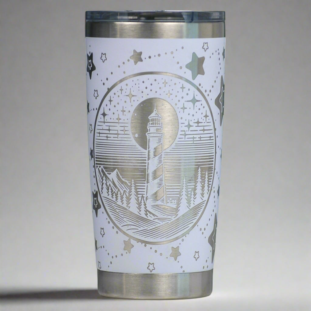 Lighthouse Full Wrap Custom Engraved 20 oz Tumbler