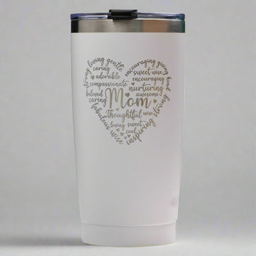 Mom Heart Custom Engraved 20 oz Tumbler