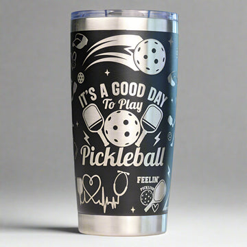 Pickleball Full Wrap Custom Engraved 20 oz Tumbler