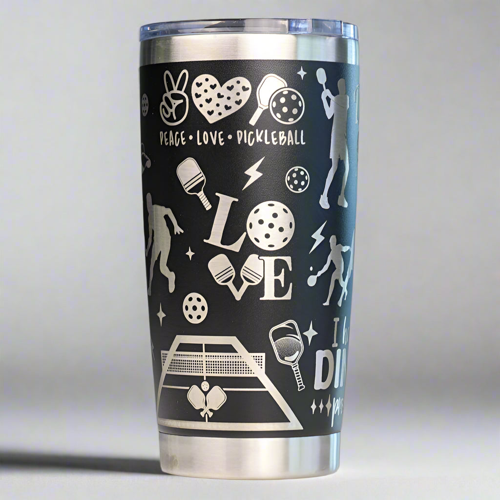 Pickleball Full Wrap Custom Engraved 20 oz Tumbler
